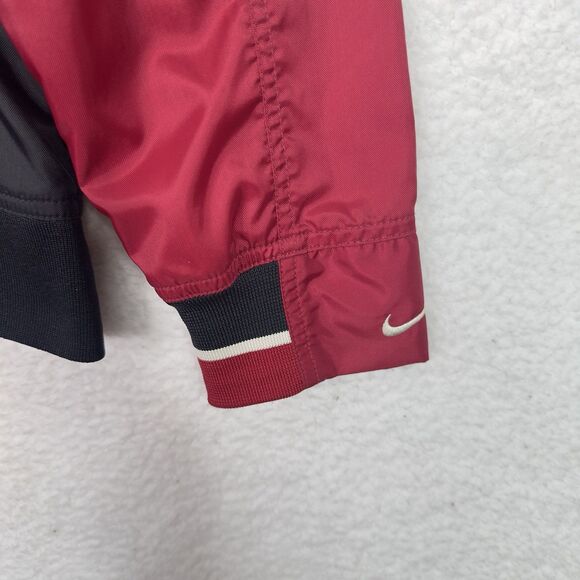 VTG Nike Track Jacket Youth Large (12-14) Black Red Windbreaker Full ZIp Lined - Picture 4 of 15
